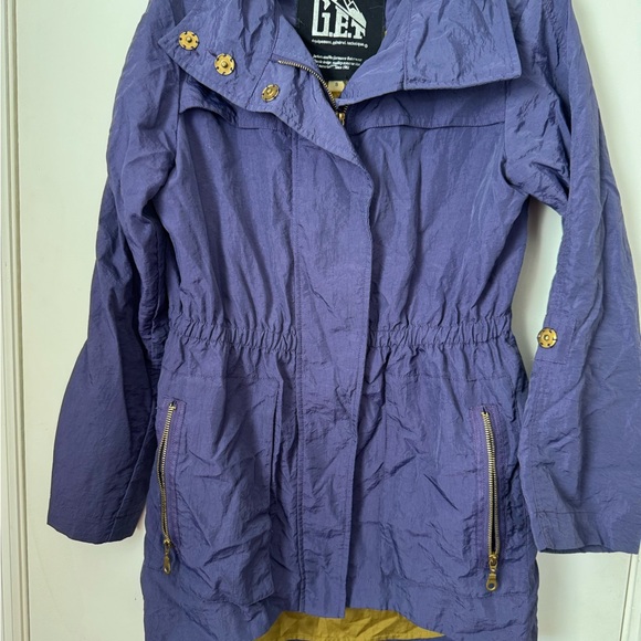 G.E.T General Equipment Technique Rain Jacket S Blue/Purple Zipper Performance - Picture 1 of 6